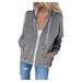 FAIWAD Women Hoodies Long Sleeve Sweatshirts Plus Size Full Zip Drawstring Lightweight Coat