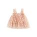 Calsunbaby Toddler Kids Girls Princess Dress Daisy Fruit Embroidery Sleeveless Sling Summer Casual Mesh Tulle Fluffy Skirt