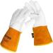 BEETRO Welding Gloves Goatskin Tig Welder with Extra Length Cowhide Split Leather Heat/Fire Resistant BBQ/Warehouse/Heavy Duty/Animal Handling Glove Extremely Soft and Flexible 1 Pair