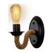 wall lamp Retro LED Hemp Rope Wall Lamp Creative Bedside Lamp Metal Indoor Lighting Home Fixtures Sconce Light for Aisle Bedroom Bedside (Bulb Not Included)