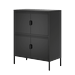 Gzxs Steel Storage Cabinet with 4 Doors Black Storage Cabinet Metal Locker Cabinet for Home Office Garage School