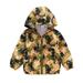 Boys Baby Girls Cartoon Dinosaur Zipper Hooded Windproof Windbreaker Outwear Jacket Coat