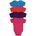 ToBeInStyle Babys 4 Pack Ultra-Soft Cotton Short Sleeve Bodysuit Romper - Vibrant - 3-6 Months Old