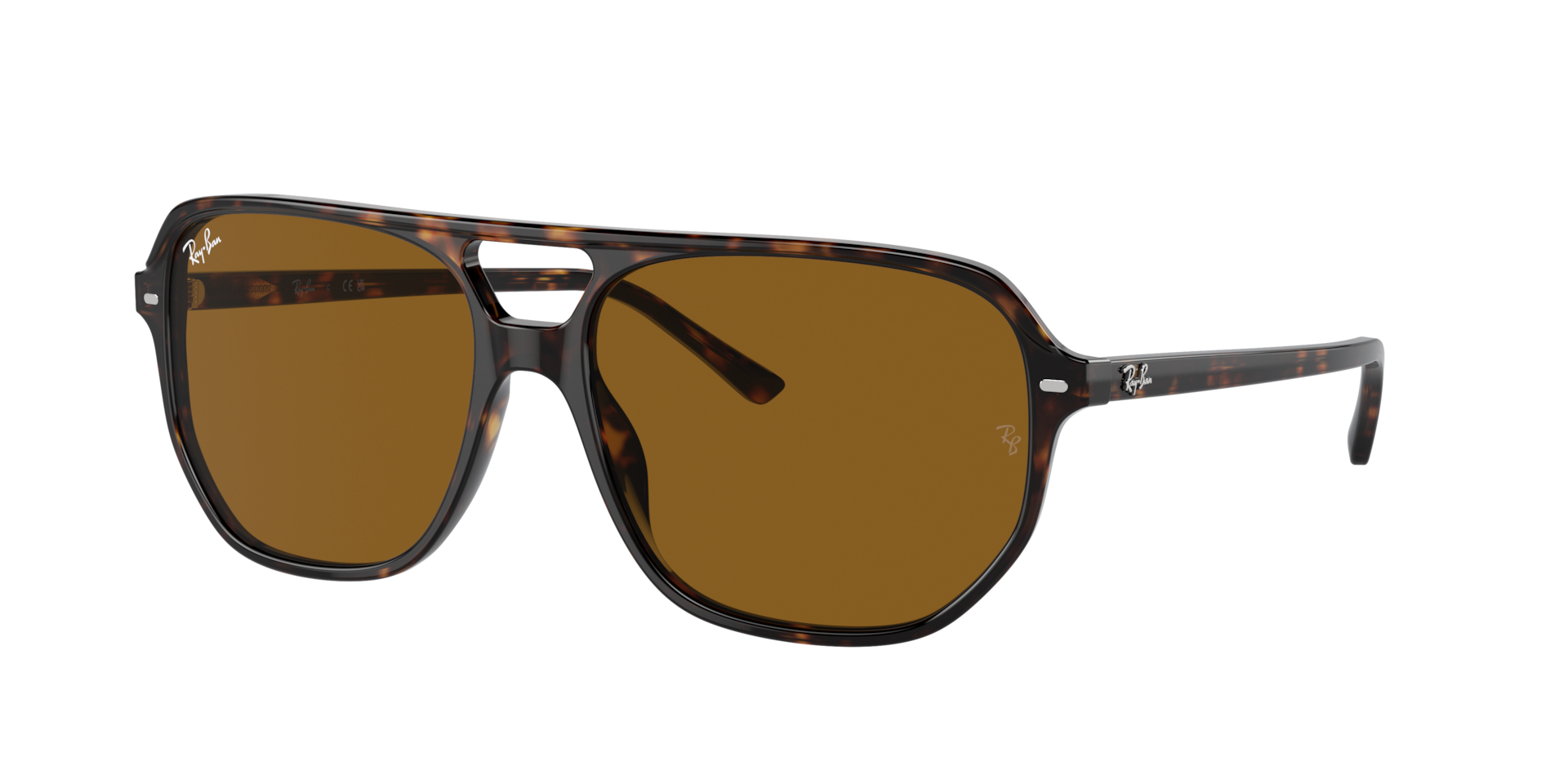 Ray-Ban Unisex Sunglass RB2205 Bill One - Frame color: Havana, Lens color: Brown