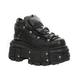 New Rock Unisex Metallic Black Leather Gothic Boots- M-TANK106-C2 - Size EU 41
