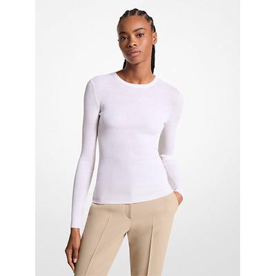 Michael Kors Hutton Featherweight Cashmere Sweater White L