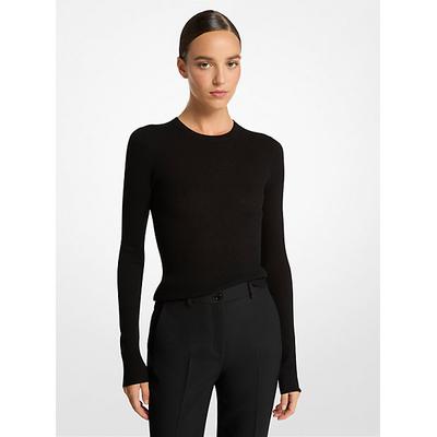 Michael Kors Hutton Featherweight Cashmere Sweater Black XL