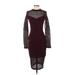 Bailey 44 Casual Dress - Midi Crew Neck Long sleeves: Burgundy Print Dresses - New - Women's Size Small