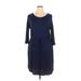 Acting Pro Casual Dress: Blue Print Dresses - Women's Size X-Large