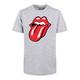 T-Shirt F4NT4STIC "The Rolling Stones Classic Tongue" Gr. 122/128, grau (heathergrey) Mädchen Shirts T-Shirts