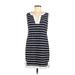 Nautica Casual Dress - Shift: Blue Stripes Dresses - Women's Size Medium