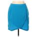 H&M Casual Pencil Skirt Knee Length: Blue Print Bottoms - Women's Size 12