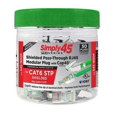 Simply45 ProSeries Cat 6 STP External Ground Pass-Through Modular Plug (50-Piece Jar S45-1650P