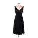 Jones Wear Dress Cocktail Dress - Party V-Neck Sleeveless: Black Print Dresses - Women's Size 6