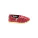 TOMS Flats: Slip On Stacked Heel Casual Red Color Block Shoes - Kids Girl's Size 6 1/2