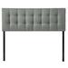 Red Barrel Studio® Size Grey Fabric Headboard w/ Modern Tufting Upholstered/Velvet/Metal in Gray/Black | King | Wayfair