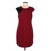 Trina Turk Casual Dress - Shift: Burgundy Color Block Dresses - Women's Size 8