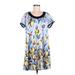 Vertigo Paris Casual Dress - Mini Scoop Neck Short sleeves: Blue Color Block Dresses - Women's Size Medium