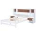 Latitude Run® Estellise Bookcase Bed Wood in Brown/White | 45.1 H x 88.5 W x 86.8 D in | Wayfair 9D517680783D4392BB2C973FB471BB84