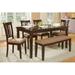 Red Barrel Studio® 5Pc Transitional Style Dining Furniture Set Table & 4X Side Chairs Fabric Upholstered Seat Espresso Finish Wood in Brown | Wayfair