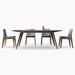 Corrigan Studio® Llanet Rectangular Restaurant Dining Set Wood in Brown/White | 29.53 H x 31.5 W x 62.99 D in | Wayfair