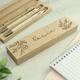 Personalised Floral Wooden Pen and Pencil Set - Perfect Christmas Gift - Birthday Gift