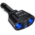 Auto Accendisigari Bluetooth 5.0 Vivavoce Per Auto Trasmettitore FM Lettore Mp3 Dual USB Caricatore