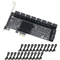 Scheda PCIE SATA 12/16/20 porte scheda PCIe SATA 3.0 da 6Gb, scheda di espansione Controller PCIe a SATA, supporto dispositivi SATA 3.0