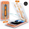 [Confezione da 2] Pellicola salvaschermo in vetro temperato 9H con [Elimitazione automatica della polvere] Kit di installazione per iPhone 13 14 15 Pro Max 14 Plus