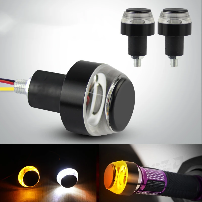 12V CNC Indicatori di direzione Luce Moto LED Manubrio End Lampeggiante per Moto 22mm Manubrio Luce di Segnale Lampeggiante per Manubrio