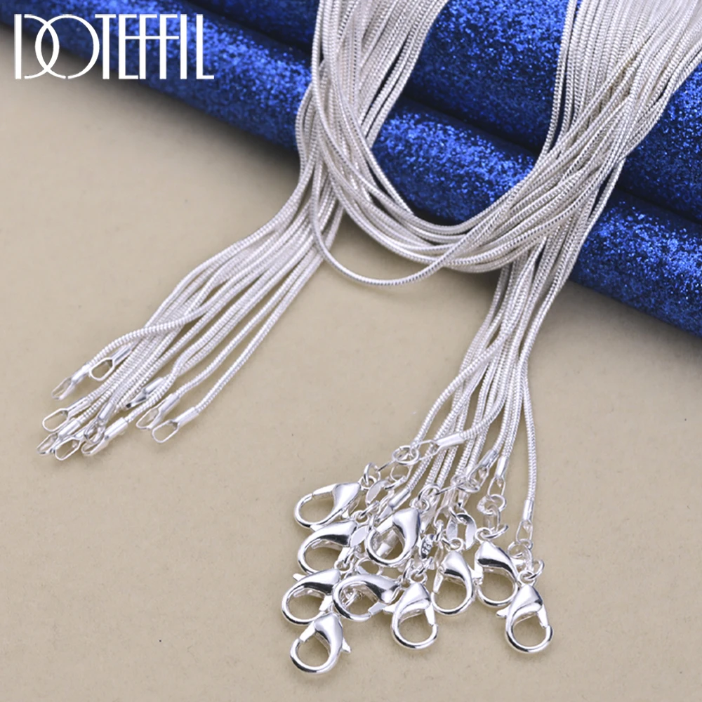 DOTEFFIL 925 Sterling Silver 5/10 pz/lotto 16/18/20/22/24/26/28/30 Pollici 1.2mm Collana A Catena Del Serpente Per Donna Uomo gioielli di moda