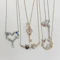 Anime Cute Props Sailor Moon Hollow Out Heart Blue Stone collana Luna Cat Key Wand collana con ciondolo per le donne regali per ragazze