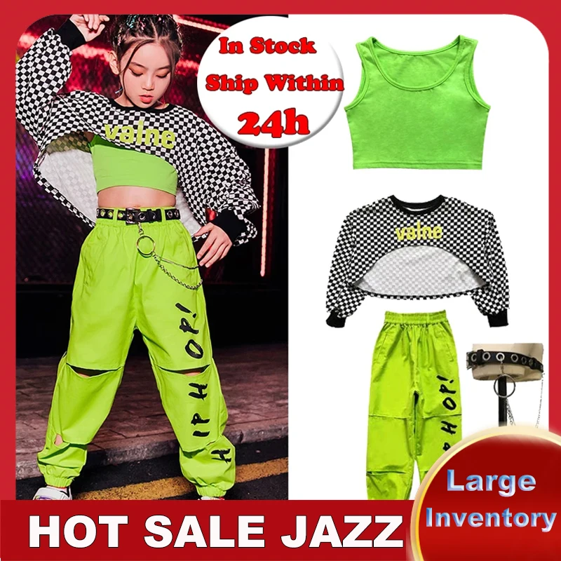 2023 Ragazze Costumi di danza jazz Per bambini Hip-Hop Abiti da ballo di strada Sala da ballo Abiti da ballo Hip Hop Abiti di scena DQS6223