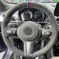 Coprivolante per auto per BMW M Sport F10 F12 F30 F32 F34 F45 F22 F39 F15 F16 F25 F26 1.2mm Pelle scamosciata Trim rosso blu bar