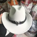 Cappello da Cowboy bianco New Jazz Top accessori per la testa da Cowboy cappello da Cowboy cappello