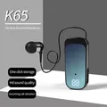 Clip per colletto cuffie Wireless Display digitale auricolari compatibili con Bluetooth vibrano auricolari vivavoce con filo retrattile