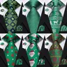Cravatta natalizia verde per uomo nuova elegante cravatta natalizia da uomo tasca quadrata gemello