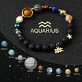 Sistema solare 12 bracciali costellazione donne nove pianeti pietra naturale zodiaco vergine cancro