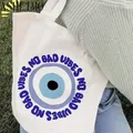 Borsa a tracolla Tote Handbag Turkish Blue Evil Eye Large Capacity Women Casual Shopping Canvas Bag