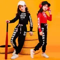 Abbigliamento Hip Hop felpa per bambini Top Crop camicie pantaloni Casual Street Dance Costume sala