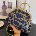 Designer Women Bling Party Handbags pochette da sera Lady paillettes borse a tracolla banchetto Blue