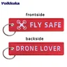 1 pz 2 pz 3 pz Set vendita entrambi i lati ricamo Fly Safe Drone Lover Logo Red Tag moto aviazione