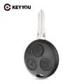KEYYOU 3 Bottoni Chiave A Distanza Dell'automobile Borsette Per Mercedes Benz Smart Fortwo 450 Forfour Roadster Chiave Chiave Della Lama Uncut Borsette Caso
