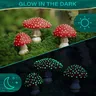 Mini fungo decorazione del giardino resina fungo bagliore nel buio artigianato paesaggio fungo
