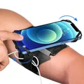 Supporto per telefono da polso mobile rimovibile 360 ° Borsa da polso girevole per telefono da corsa Borsa da braccio per navigazione da asporto per ciclismo fitness