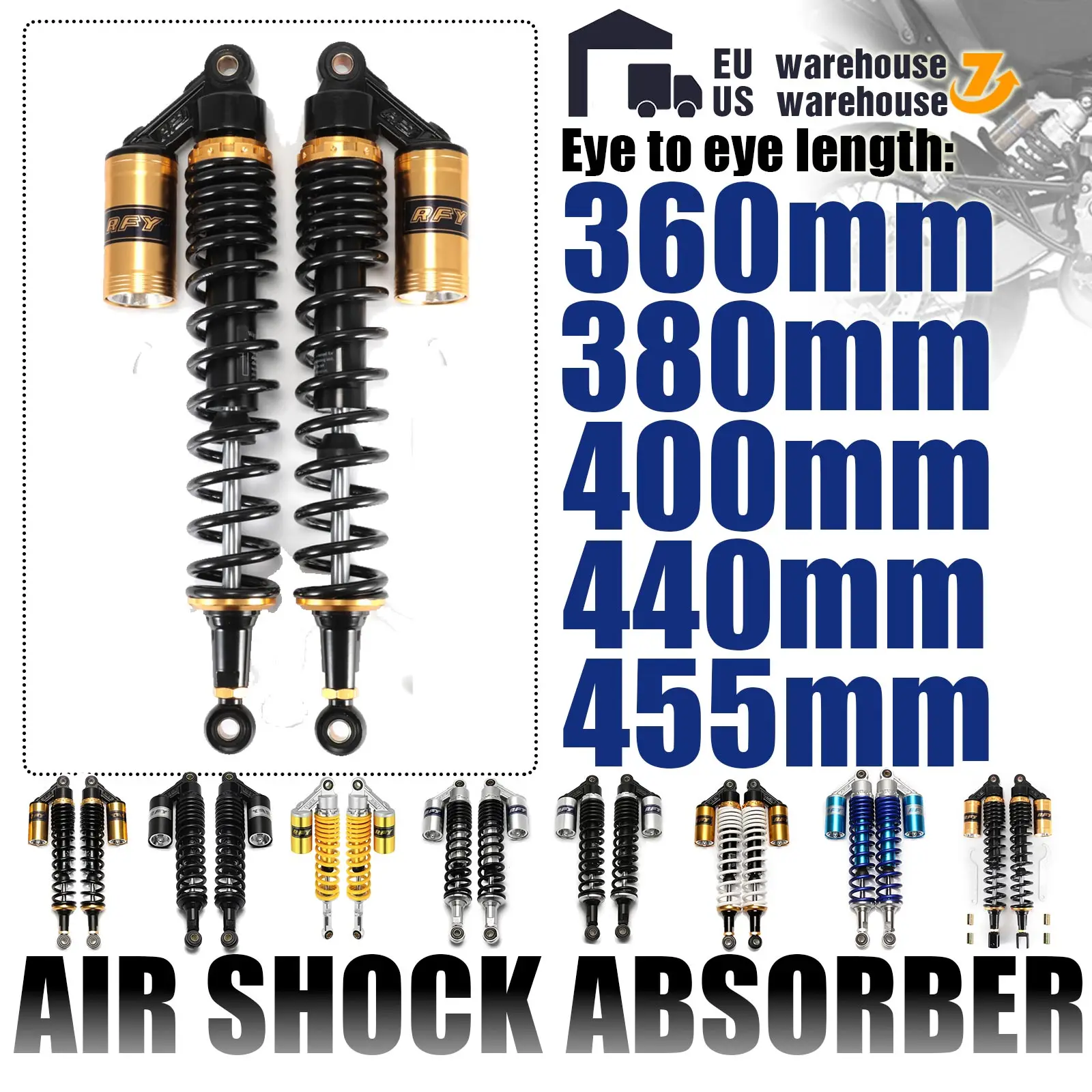 400mm 380mm 360mm 440mm Ammortizzatori Moto Motocross Accessori Moto Protezione della Sospensione Bike Dirt Quad Scooter ATV