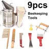 9 pezzi di forniture per apicoltura per Set di strumenti per l'apicoltura Kit per fumatori di