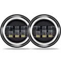 Moto 2 pz 4.5 pollici Led Fendinebbia DRL Led Nebbia Halo Anello 30 W Rotondo Impermeabile 4 1/2 Lampada di Passaggio Ausiliaria