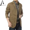 Marca di alta qualità autunno inverno Outwear uomo Casual Blazer abiti in cotone da uomo giacche con