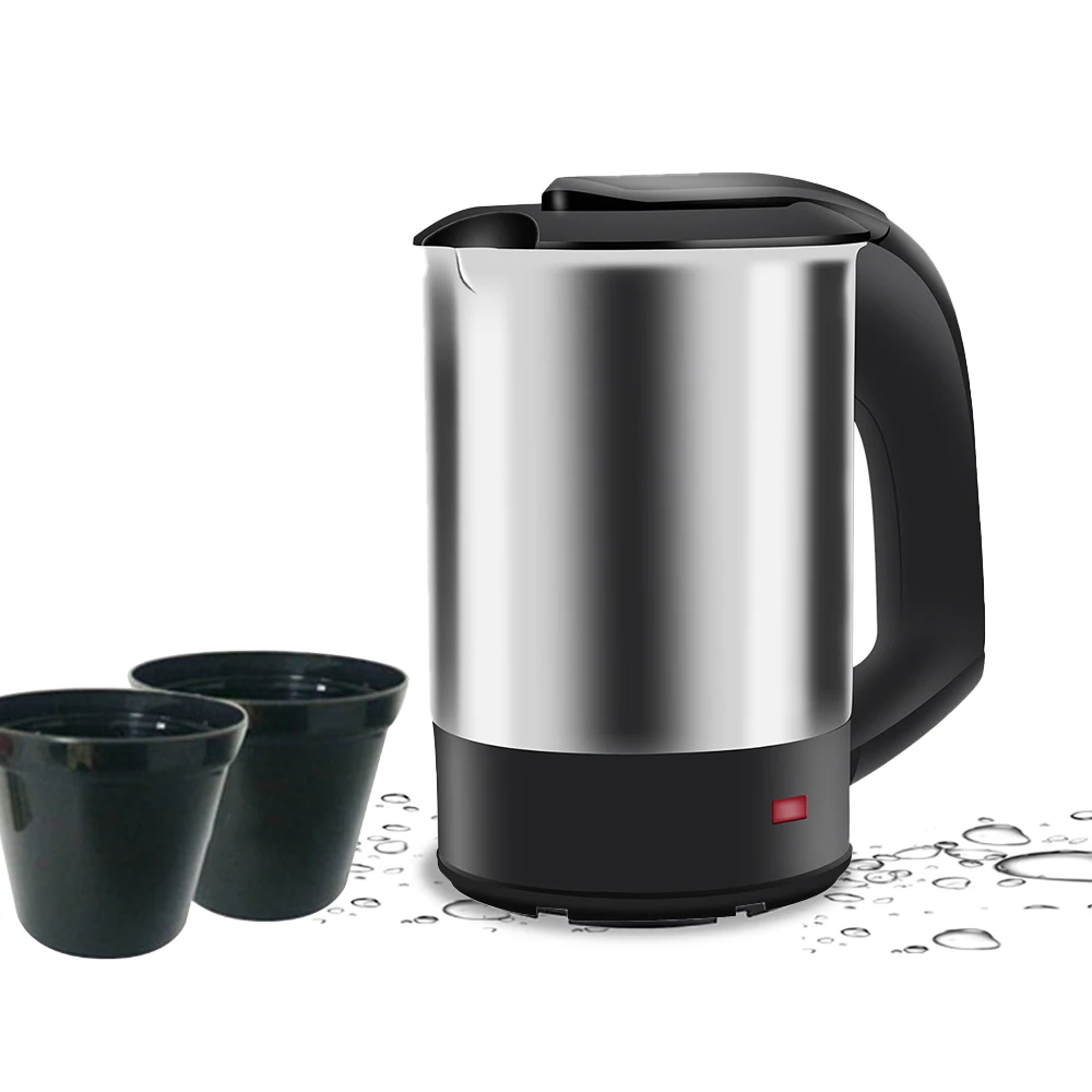 Mini Bollitore Elettrico Tè Caffè In Acciaio Inox 1000W Portatile Da Viaggio Caldaia Ad Acqua Pentola 0.5L Per Il Viaggio Di Famiglia Dell